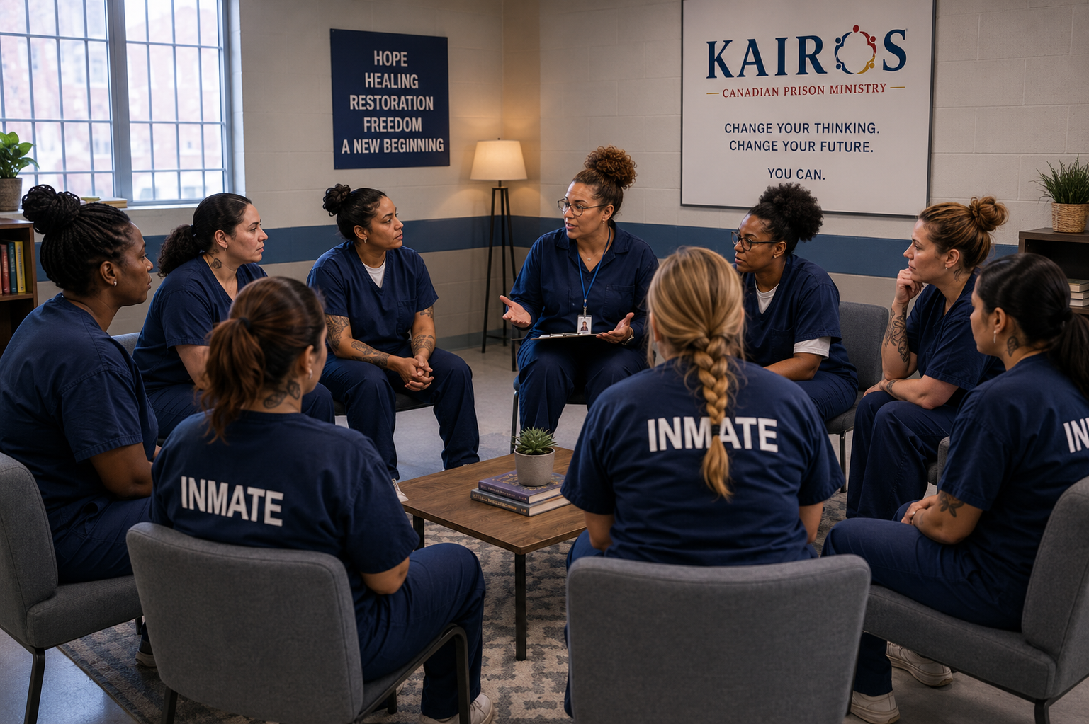 Kairos Canadian Prison Ministry group session inside a correctional facility