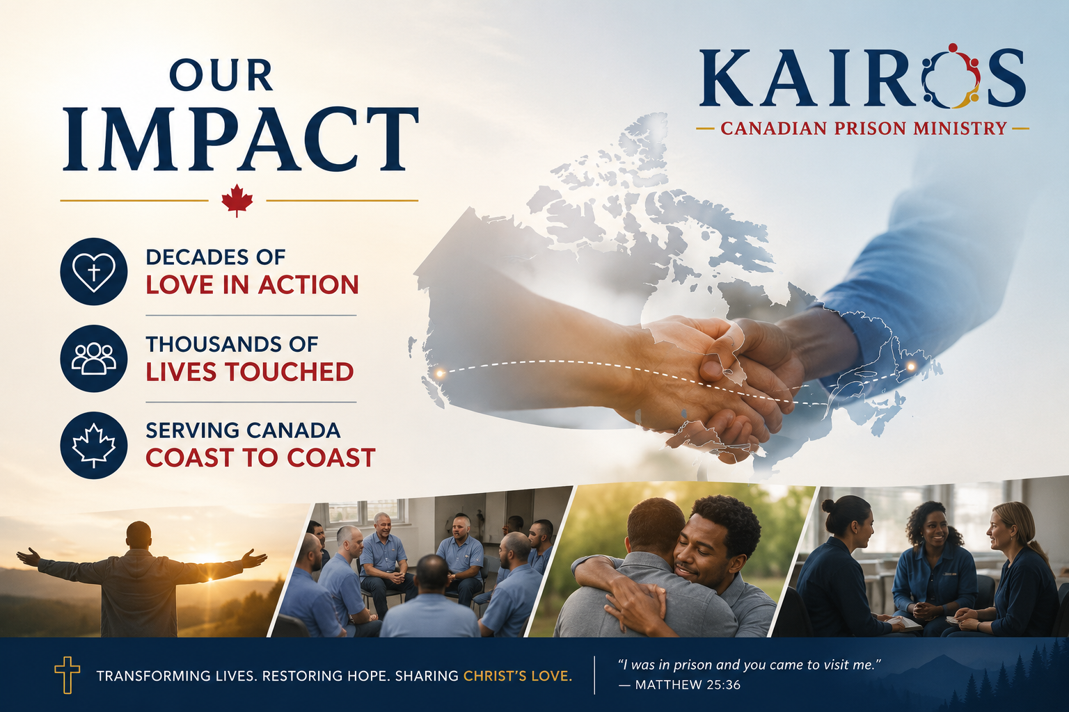 Our Impact — Kairos Canadian Prison Ministry: Decades of Love in Action, Thousands of Lives Touched, Serving Canada Coast to Coast